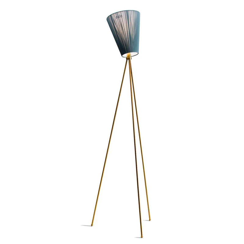 OSLO WOOD - Lampadaire en aluminium et textile, style vintage