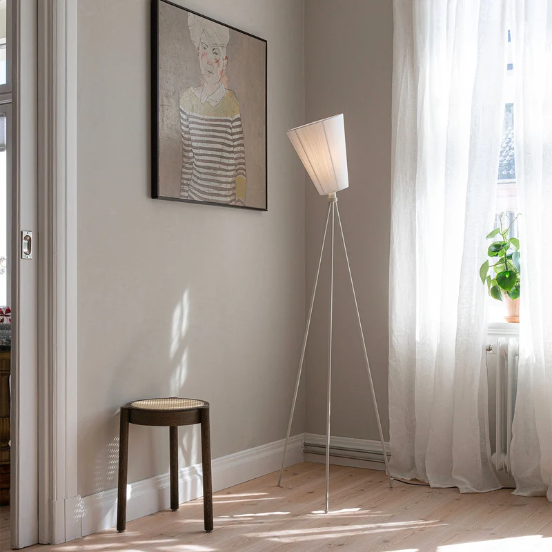 OSLO WOOD - Lampadaire en aluminium et textile, style vintage