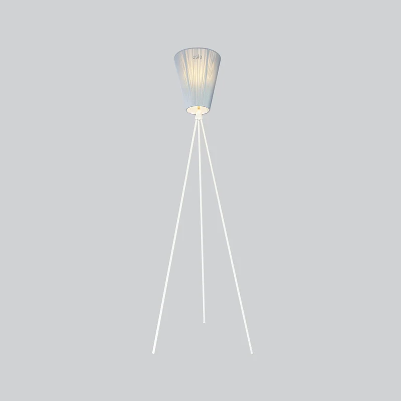 OSLO WOOD - Lampadaire en aluminium et textile, style vintage