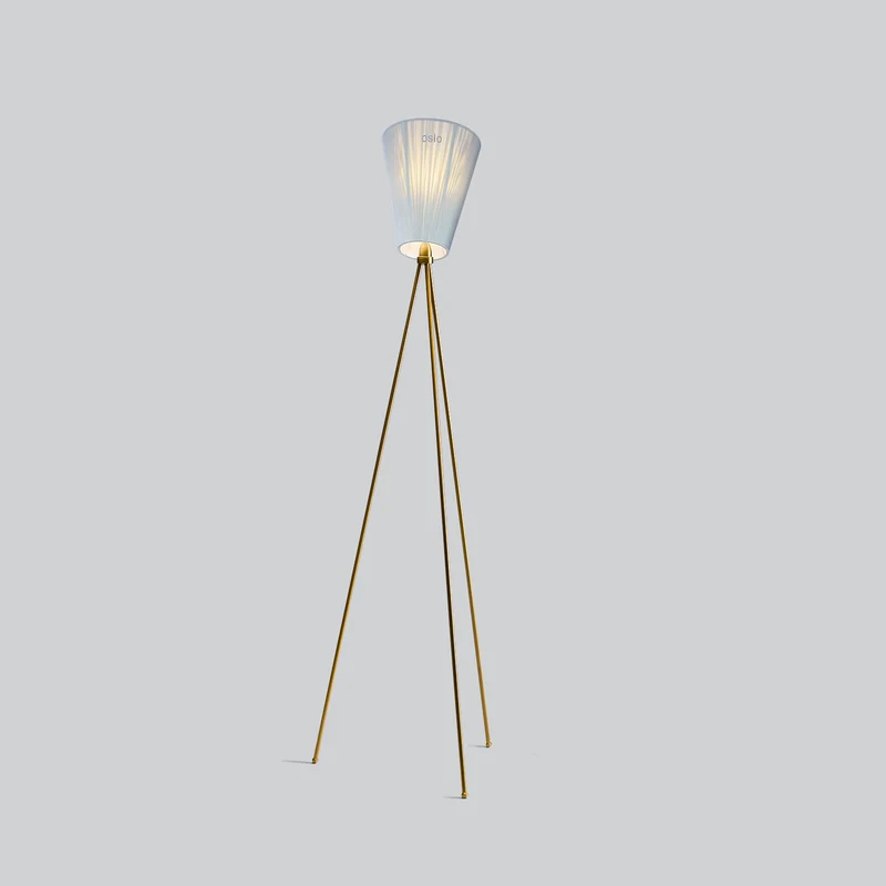 OSLO WOOD - Lampadaire en aluminium et textile, style vintage