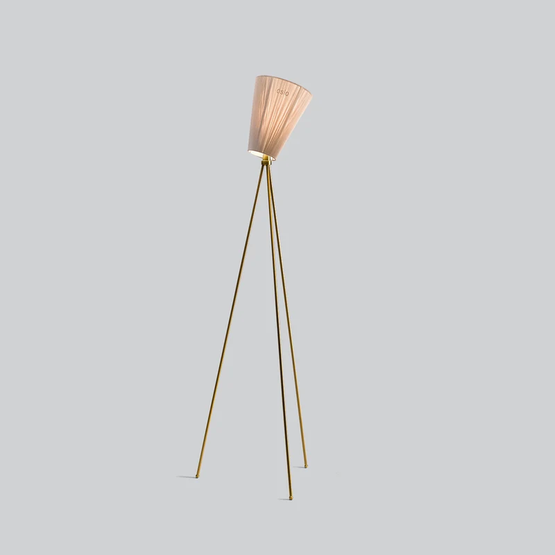 OSLO WOOD - Lampadaire en aluminium et textile, style vintage
