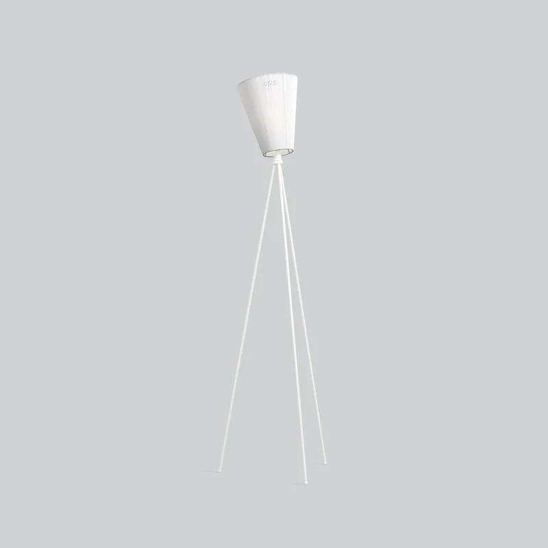 OSLO WOOD - Lampadaire en aluminium et textile, style vintage