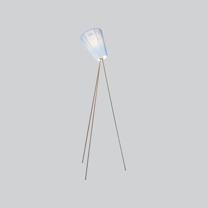 OSLO WOOD - Lampadaire en aluminium et textile, style vintage