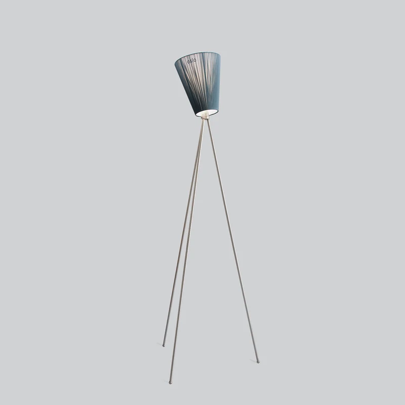 OSLO WOOD - Lampadaire en aluminium et textile, style vintage