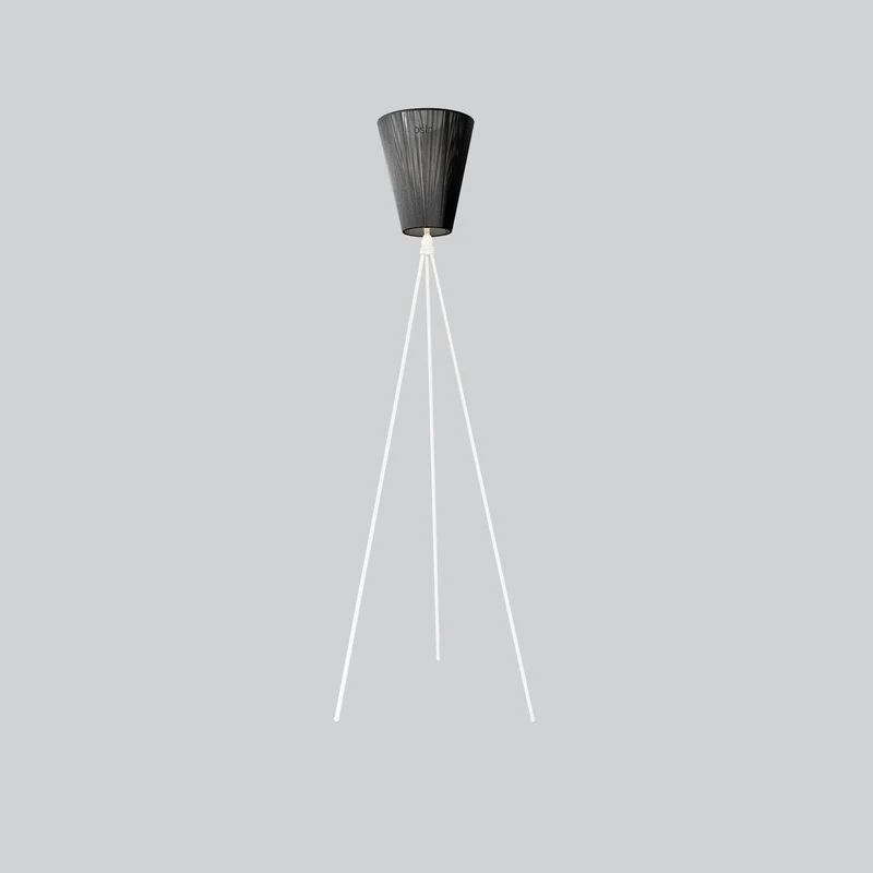 OSLO WOOD - Lampadaire en aluminium et textile, style vintage