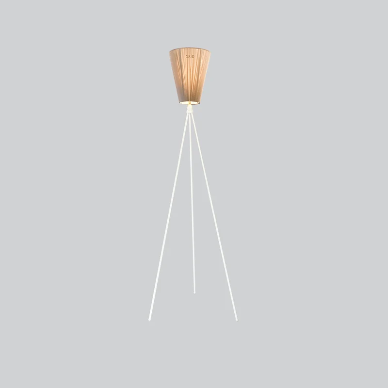 OSLO WOOD - Lampadaire en aluminium et textile, style vintage
