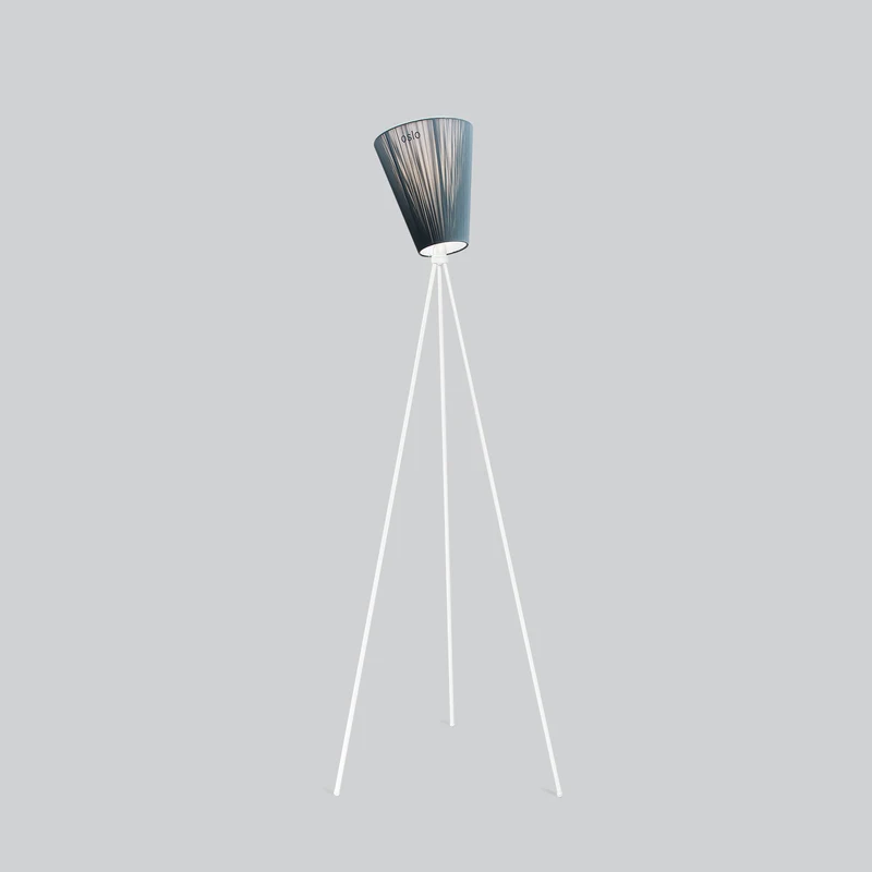 OSLO WOOD - Lampadaire en aluminium et textile, style vintage