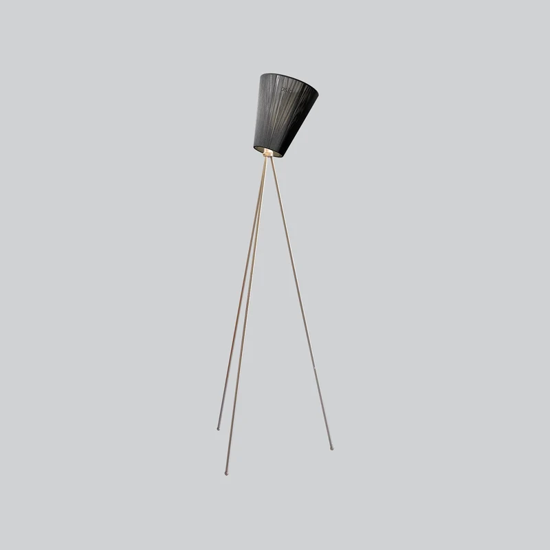 OSLO WOOD - Lampadaire en aluminium et textile, style vintage