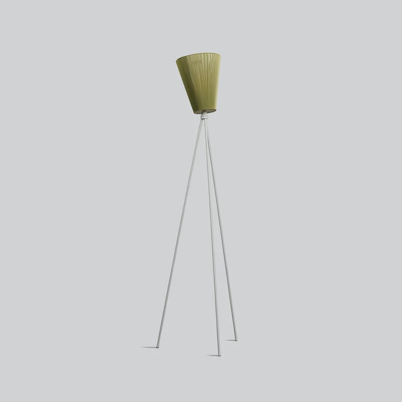 OSLO WOOD - Lampadaire en aluminium et textile, style vintage
