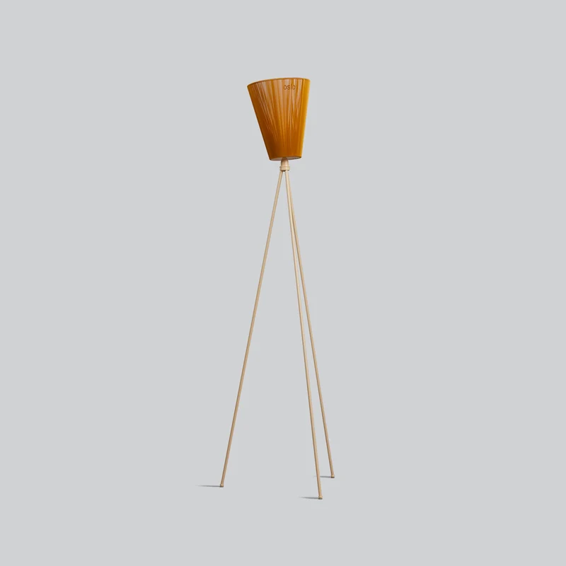 OSLO WOOD - Lampadaire en aluminium et textile, style vintage