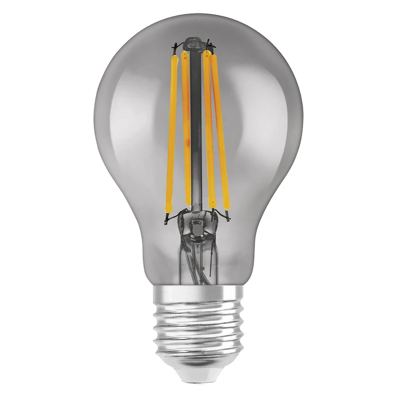 LEDVANCE Lampadina LED intelligente con tecnologia Wifi, attacco E27, dimmerabile, bianco caldo (2500K), forma a bulbo, filamento chiaro in vetro fumé, sostituto per lampadine tradizionali da 44W, controllabile con Alexa, Google e app