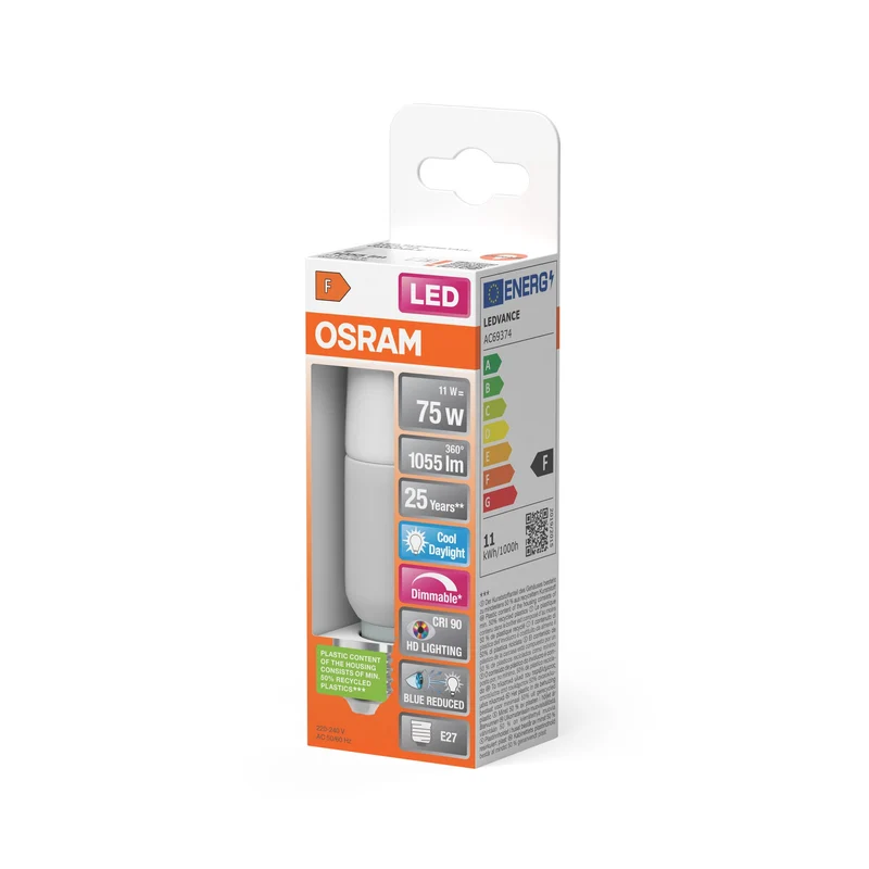 OSRAM Superstar lampada LED dimmerabile con resa cromatica particolarmente elevata (CRI90) per attacco E27, aspetto opaco, luce diurna bianca (6500K), 1050 lumen, sostituto per lampadine tradizionali da 75W