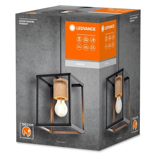 LEDVANCE DECOR Nairobi Lampada a sospensione, nero, attacco E27
