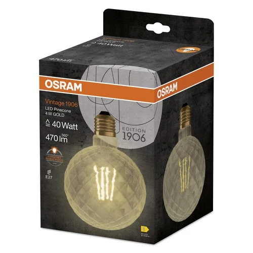 OSRAM Vintage 1906® GLOBO LED Lampada (ex 40W) 4,5W / 2500K Bianco caldo E27 Ottica oro