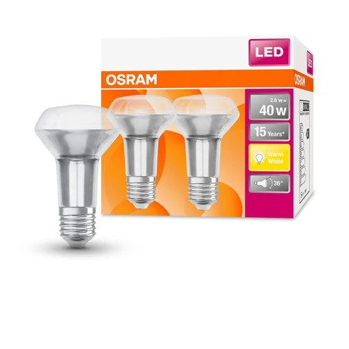 OSRAM lampada riflettore LED, attacco: E14, bianco caldo, 2700 K, 3,30 W, sostituto per lampada riflettore 40 W, LED STAR R50