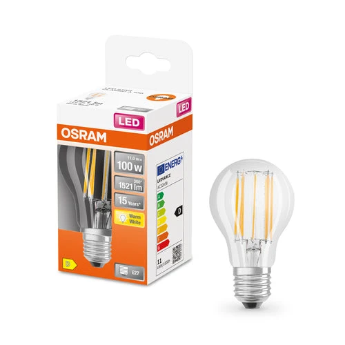 OSRAM Retrofit Classic A LED Lampadina (ex 100W) 10W / 2700K Bianco caldo E27