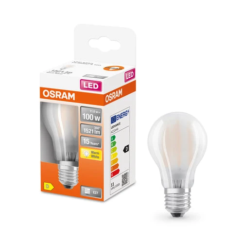OSRAM Retrofit Classic A LED Lampada opaca (ex 100W) 10W / 2700K Bianco caldo E27