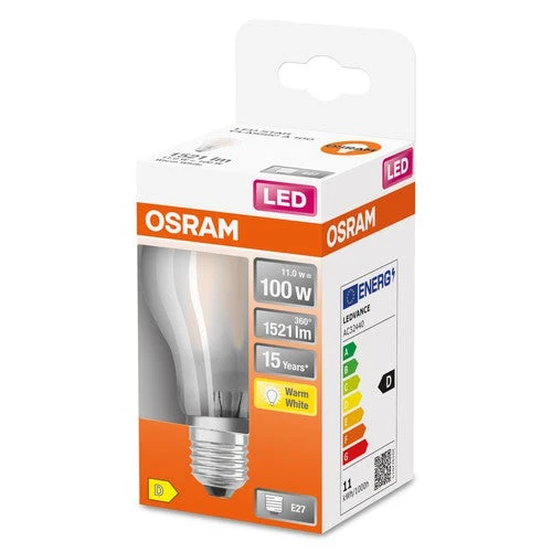 OSRAM Retrofit Classic A LED Lampada opaca (ex 100W) 10W / 2700K Bianco caldo E27