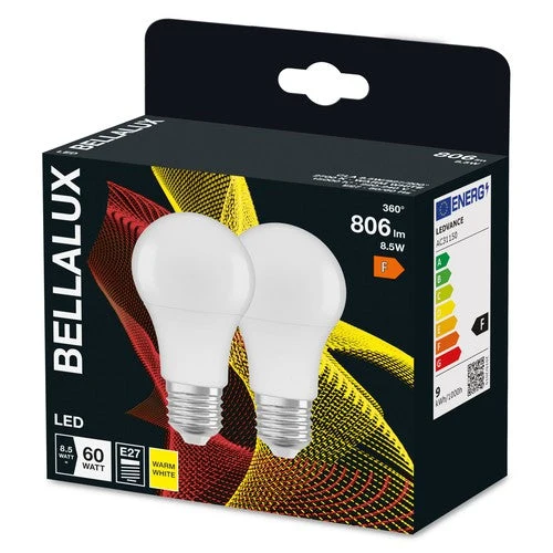 Lampadina LED BELLALUX, attacco: E27, bianco caldo, 2700K, 8,50W, ricambio per lampadina da 60W, opaca, ST CLAS A